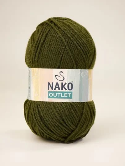 Пряжя Nako Outlet - 100% акрил, 450 м, 150 гр - 200 гр (+-5г, 10%+-) в упаковке 1 шт — PRYAJA1-NAKO3-ОЛИВК