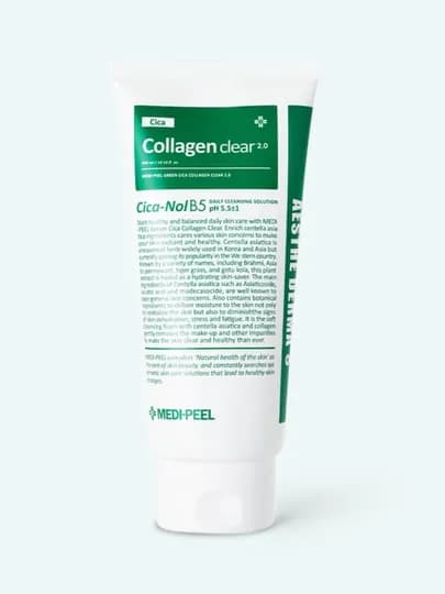 Пенка для умывания, MEDIPEEL+, Collagen cleanser 2.0 Cica, Vitamin, 300 мл — BEYOUNG-MPCOLCL-ЗЕЛЕН-300ML