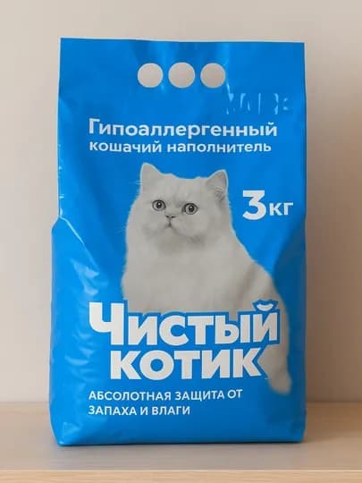 Гипоаллергенный туалетный наполнитель для кошек, 3 кг — 20021-MUSHUAXLAT-ГОЛУБ