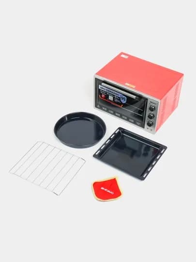Мини печь Shivaki MD-3618E, серый/красный