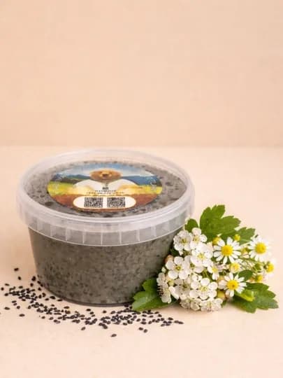 Мёд натуральный с черным тмином, 350г, "Мусихин. Мир Мёда"