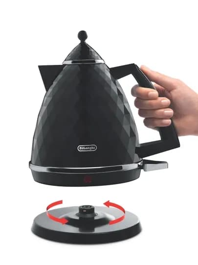 Электрический чайник De'Longhi Brillante KBJ2001.BK, 1.7 л, черный, 2000 Вт