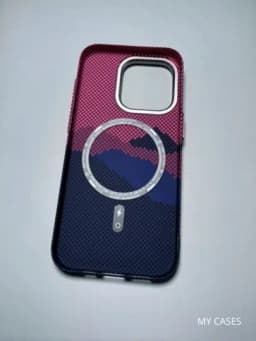 Чехол Carbon для iPhone 13–17 Pro,Pro Max, с Magsafe, ультратонкий, легкий — OPTOMAK-PITAKA02-ФУКСИЯ-13