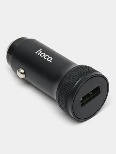 Автомобильное зарядное устройство, Hoco Z49A Level с портом, QC3.0, 18W + набор с кабелем — SPPHONE-HOCZ49A-ЧЕРН-Z49ATYP