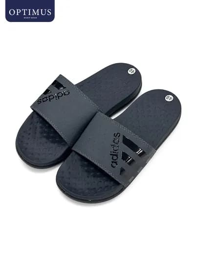 Шлепанцы мужские Adidas сланцы, летняя обувь для пляжа и дома, тапочки открытые — OPTMUS-ADIDASSHIPPAK-СЕРЫЙ-45