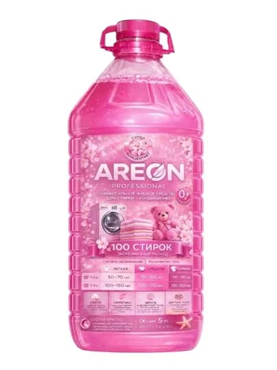 Жидкий гель для стирки AREON, 5 литров, гипоаллергенный, универсальный кондиционер порошок
