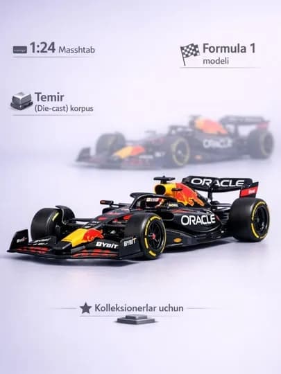 Formula One RedBull RB19 болид. металический в масштабе 1: 24 оригинал и в подарок