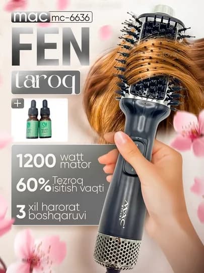 Фен-расческа MAC Styler, профессиональный фен для женщин