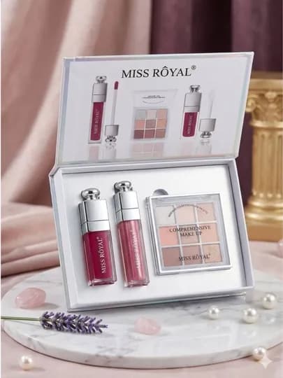Средства для макияжа лица и губ Miss Royal, палетка теней, масло и блеск для губ — BPINK1-DIORNABORMINI70-АЛЫЙ