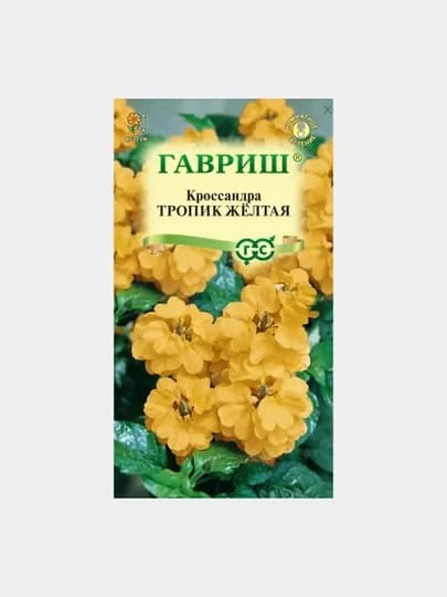 Семена Кроссандра, Тропик желтая, 3 шт, Гавриш, цветочная коллекция