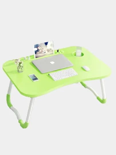 Стол для ноутбука + USB-порт, светодиодная подсветка, складной, 60 * 40 * 28 см — KHAN-5629895-ЛЗЕЛЕН-65665