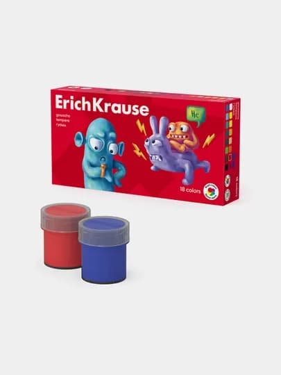 Гуашь ErichKrause Jolly Friends, 18 цветов, по 20 мл 61416