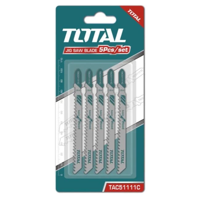 TOTAL TAC51111C yog'ochdan yasalgan tishli tig'lar to'plami, 5 ta detal