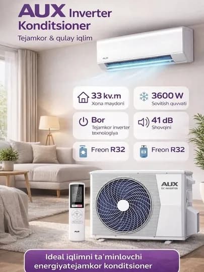 Кондиционер инверторный AUX ASW 12, 18, 24 с датчиком влажности Turbo охлаждение