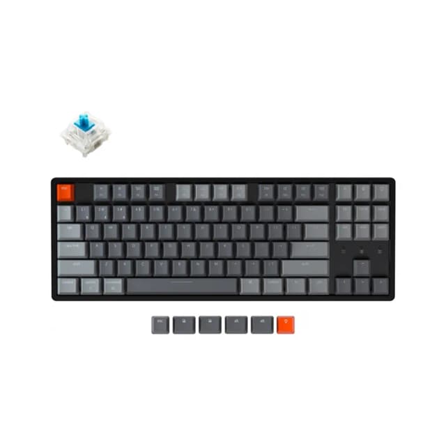 Клавиатура Keychron K8 87 Key Aluminum Frame Gateron Mechanical Keyboard RGB Blue Russian Layout, черный