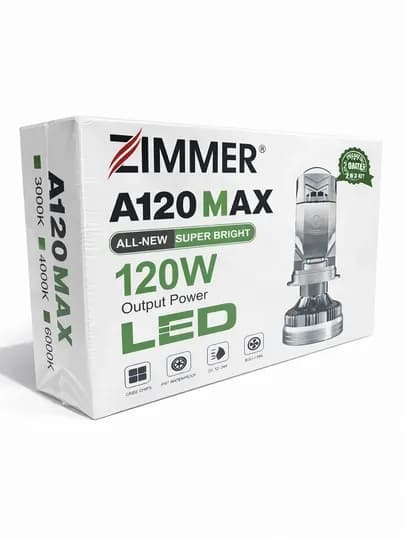 Zimmer a120 120W светодиодные линзы H4 ORG 6000K для автомобилей, 75-120W