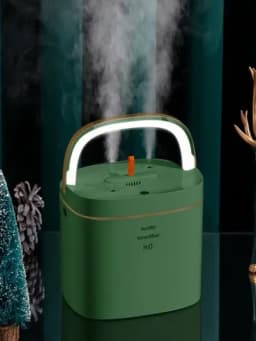 Увлажнитель воздуха, светодиодная лампа, ночник, для дома и офиса — MEGATEN-LAMPALIHAVONAMLAGICH-ЗЕЛЕН