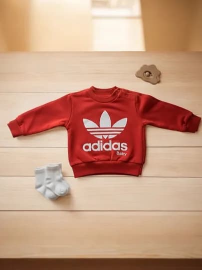 Детская кофта Adidas мягкая тёплая удобная 0-24 месяцев спортивный дизайн — YUNSHOP-ADIDASKOFTA-БАГРОВ-03МЕС