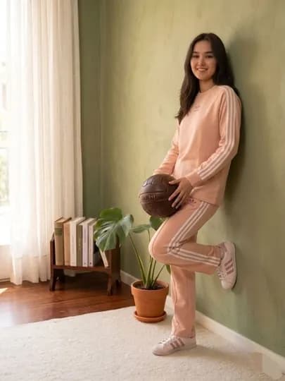 Женский спортивный костюм в стиле Adidas — комплект из двух частей для любого стиля — SZS0606-ADIDASDVOYKA001-РОЗОВ-Ovesize