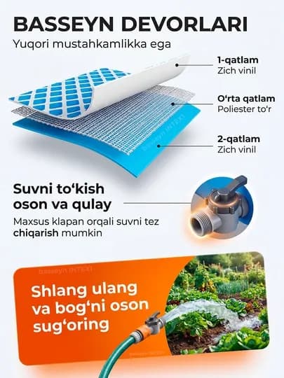 Бассейн INTEX Easy Set, 3853–5621 л, надувной семейный бассейн, разные размеры