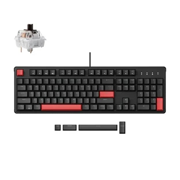 Клавиатура Lemokey X3 104Key, Keychron Red, USB-A, QMK/VIA, EN/UZ/RU