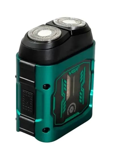 Электробритва VGR V-344 GREEN роторный шейвер, влагозащита IPX6, USB-зарядка, триммер