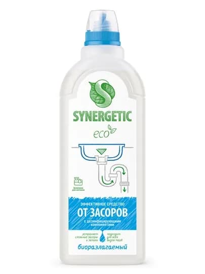 Средство для устранения засоров с дезинфицирующим эффектом SYNERGETIC, 1 л