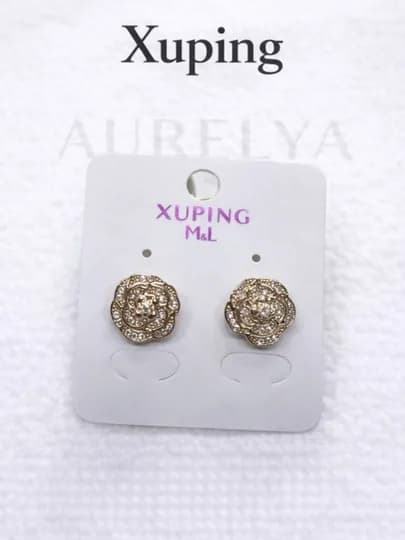 Серьги для девочек и женщин, Xuping, Серьги женские Xuping — 1AURELI-ZIRAKXUPING-КРЕМОВ