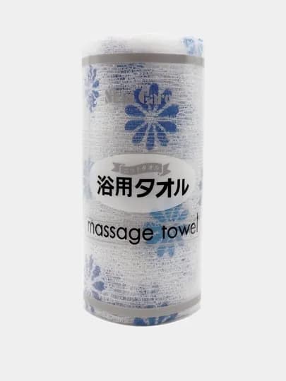 Корейская массажная мочалка, полотенце для тела Skin Care Deluxe Massage Towel, цветочная — MAKLIN-MOCHSVE-ЛАЗУР