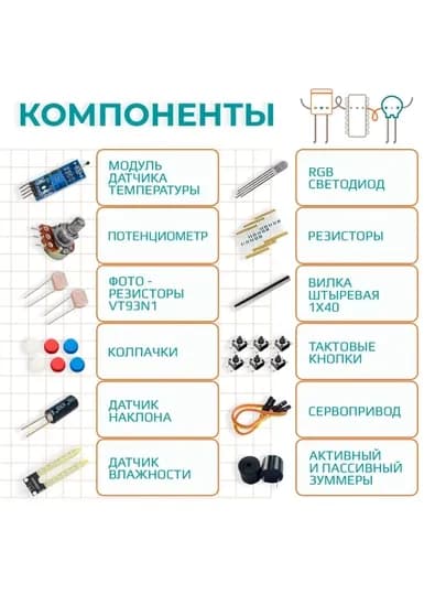 Набор Arduino с базовыми (Стандартными) компонентами для робототехнического моделирования