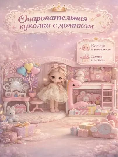 Очаровательная куколка с домиком