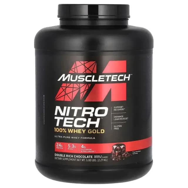 Сывороточный протеин MUSCLETECH Nitro Tech Whey Gold double rich chocolate, 2.2 кг