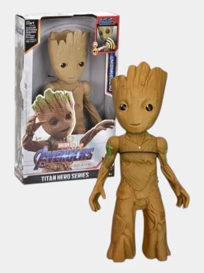 Фигурка игрушка для мальчика Мстители Супергерои Groot, со светом и звуком — 192121-BVF