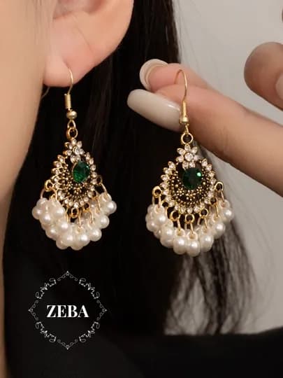 Серьги женские, разные формы — ZEBA-ZIRELEG-БЕЛЫЙ