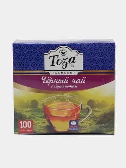 Чай черный Тоза, с бергамотом, 100 пакетиков — ТОЗА-PTPA7K