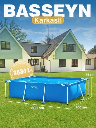 Каркасный бассейн Intex, круглый, разные размеры — INTEX77-26700KA-ГОЛУБ