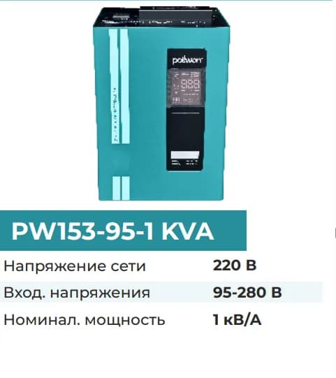 Стабилизатор напряжения Pollwon PW153-95-1 KVA , синий