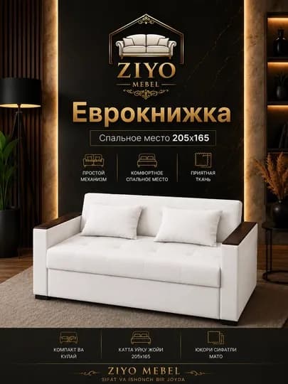 Распашной диван-кровать "Еврокнишка" — ZIYOMB-YEVROKNISHKAZ-БЕЛЫЙ