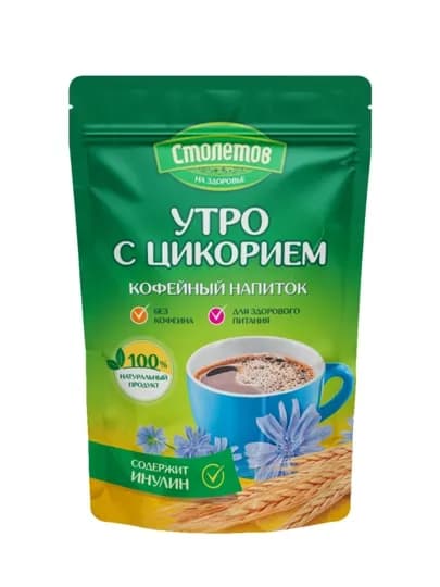 Напиток кофейный "цикорий" растворимый порошок "Столетов" Утро с цикорием, 100 г