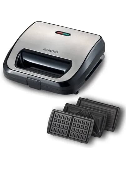 Сэндвичница Kenwood SMM02.000SI черно-серебристый 750Вт 3 пластины