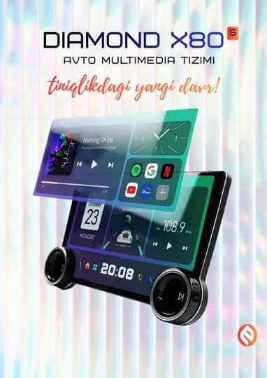АВТОМОНИТОР/DIAMOND X80S/10.1 ДЮЙМОВ/HD ЭКРАН/BLUETOOTH/WI-FI/GPS+РАМКА