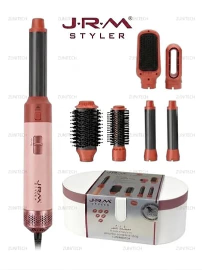 Фен для волос Airwrap JRM styler, 6 в 1, воздушная укладка и автоматическая плойка — ZUNITCH-JRM6IN1-КОРАЛЛ