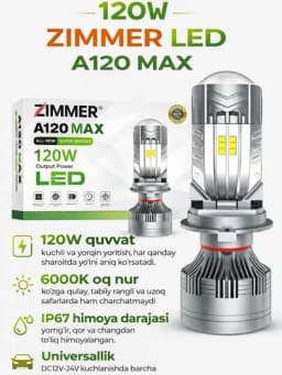 Светодиодные лампы для автомобиля Zimmer A120 Max, 120 Вт, 6000K, 2 шт — BOTYA83-ZIMMERLEDA120MAX