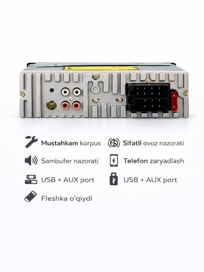 Автомагнитола Pioneer 2 пульта, CarPlay, Bluetooth, AUX, MP3, USB, FM-радио, Магнитофон — AVTODEK-RADIO-КРАСН