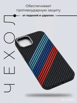 Чехол Carbon для iPhone 13–17 Pro,Pro Max, с Magsafe, ультратонкий, легкий — OPTOMAK-PITAKA02-ТЕМНСЕР-15PRO