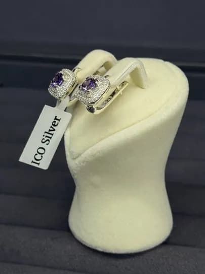 Серебряные серьги 925 пробы, серьги для женщин и девушек, — AURELI-35GSERGI999-АМЕТИС