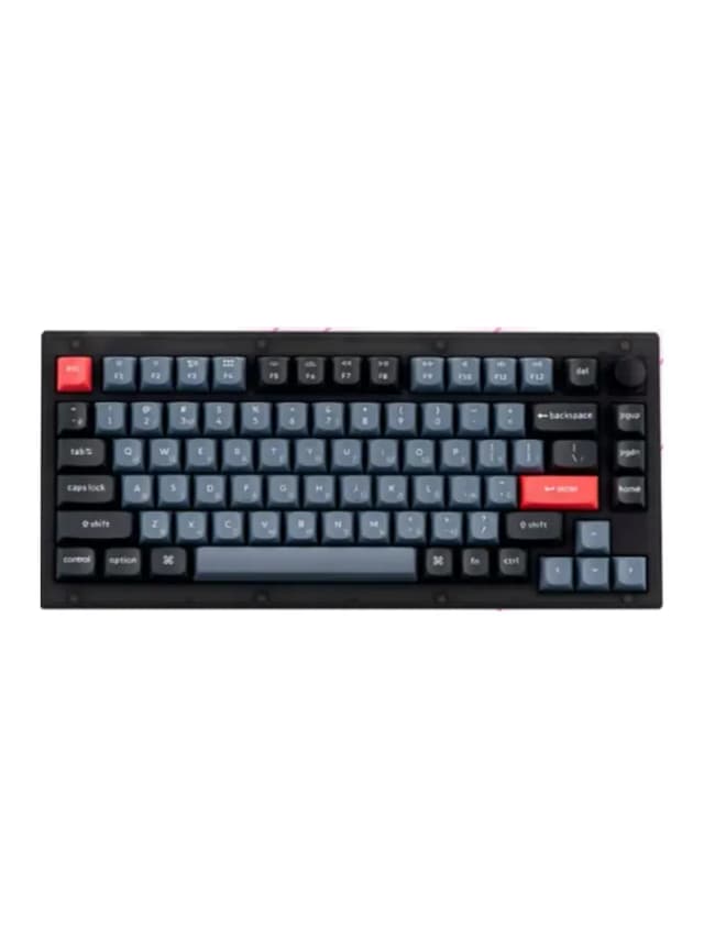 Клавиатура Keychron V1 ANSI 75% Frosted Black Knob Red Switch