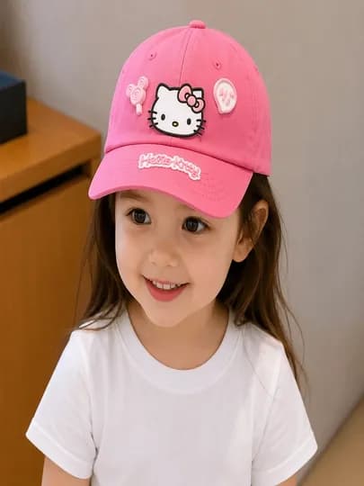 Детская кепка для девочек 2-8 лет, кепка Hello Kitty, 49-54 см