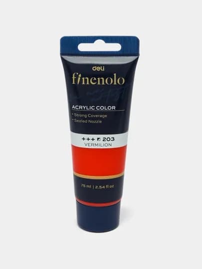 Краска акриловая в тубе, 75 мл, VERMILION Deli EC75-VR q0000047681