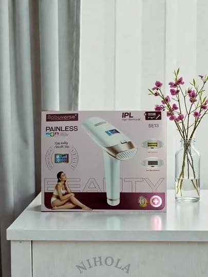 Фотоэпилятор лазерный с технологией IPL, с охлаждением, депиляция, набор для лица и тела — NIHOLA-ЭПИЛЯТОР-БЕЖЕВ